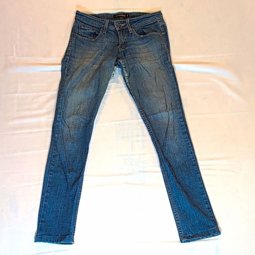 Levi's 524 Too Superlow Skinny Jeans Juniors Size 3 Medium Wash Blue Denim